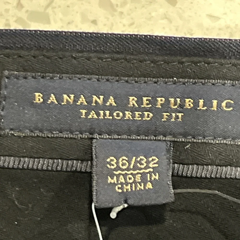Banana Republic Tailored‎ Fit Dress Pants Mens 36X 32 Navy Blue Pin Stripe NWT